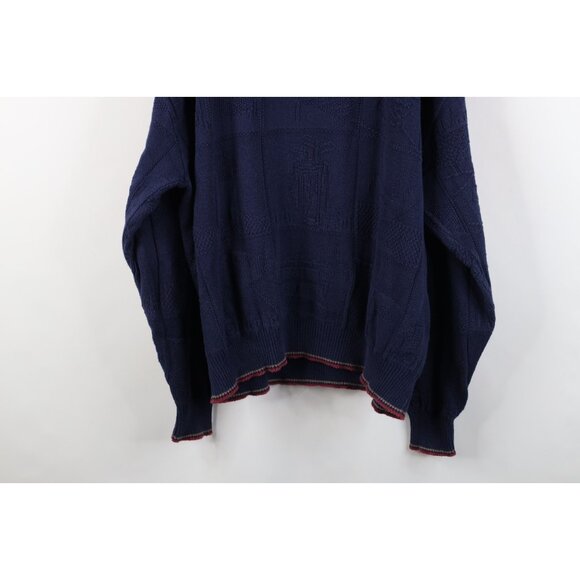 Vintage 90s Streetwear Mens 2XL Golf All Over Print Cotton Knit Sweater USA - Picture 14 of 14